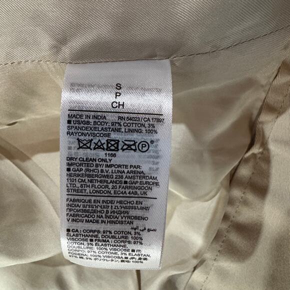 Banana Republic Small Twill Short Utility Jacket Button-Up Lined Long Sleeve Tan - Picture 10 of 11